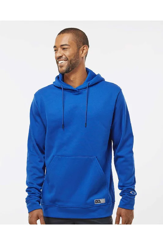 Men's lightweight running hoodie-Oakley Mens Team Issue Hydrolix Hooded Sweatshirt Hoodie w/ Pouch Pocket - Team Royal Blue