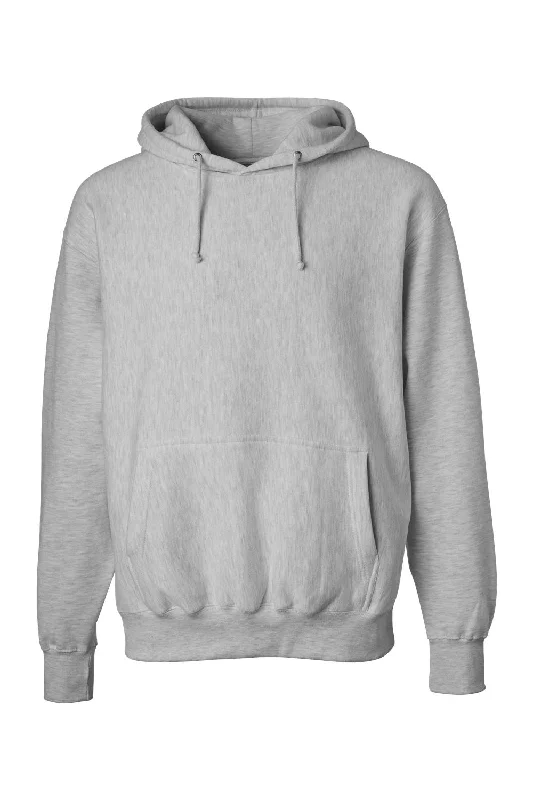 Men's eco-friendly running hoodie-Weatherproof Mens Cross Weave Hooded Sweatshirt Hoodie w/ Pouch Pocket - Heather Grey