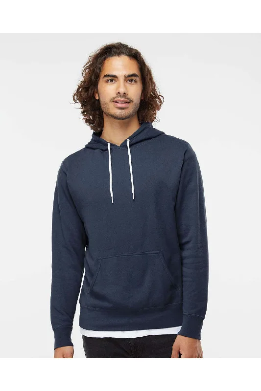 Men's ultra-breathable gym hoodie-Independent Trading Co. Mens Hooded Sweatshirt Hoodie w/ Pouch Pocket - Slate Blue