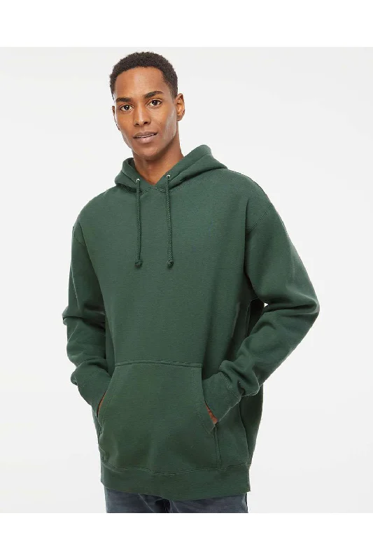 Men's quick-dry casual hoodie-Independent Trading Co. Mens Hooded Sweatshirt Hoodie w/ Pouch Pocket - Alpine Green