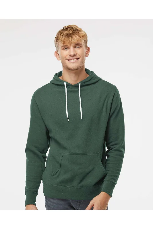 Men's comfortable travel hoodie-Independent Trading Co. Mens Hooded Sweatshirt Hoodie w/ Pouch Pocket - Alpine Green