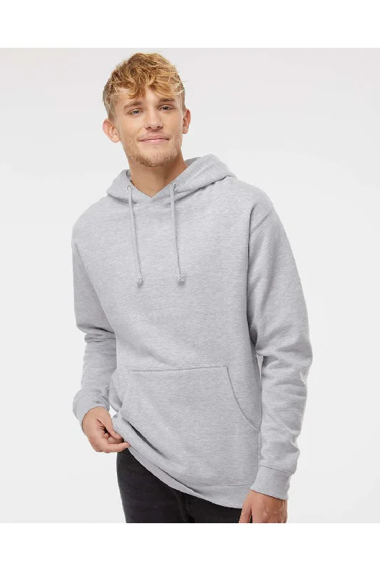 Men's comfortable casual hoodie-Independent Trading Co. Mens Hooded Sweatshirt Hoodie w/ Pouch Pocket - Heather Grey