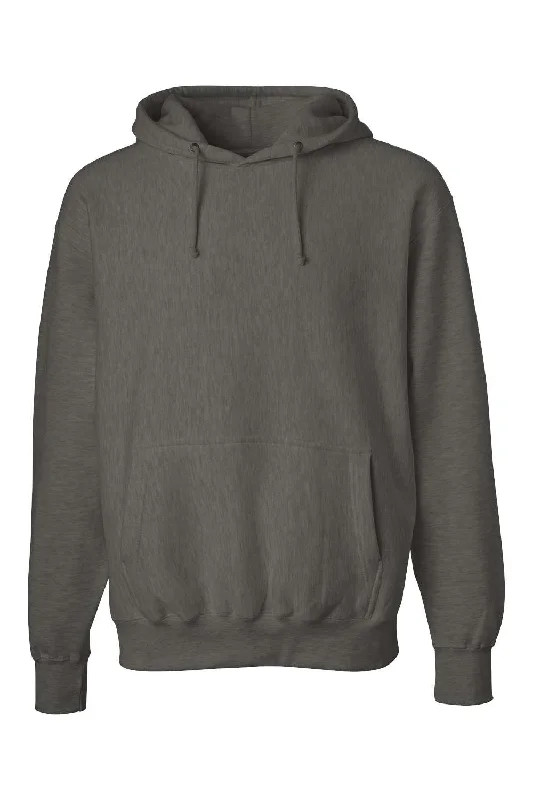 Men's all-weather hoodie-Weatherproof Mens Cross Weave Hooded Sweatshirt Hoodie w/ Pouch Pocket - Charcoal Grey