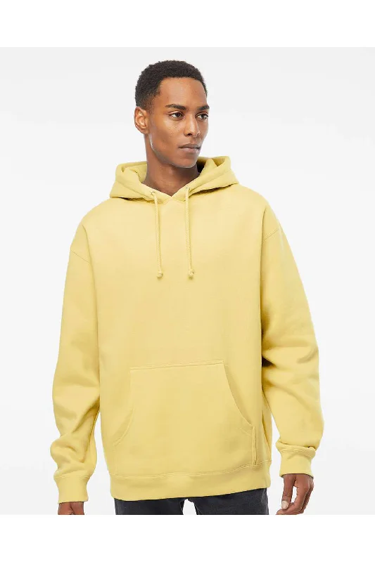 Men's adventure-ready active hoodie-Independent Trading Co. Mens Hooded Sweatshirt Hoodie w/ Pouch Pocket - Light Yellow