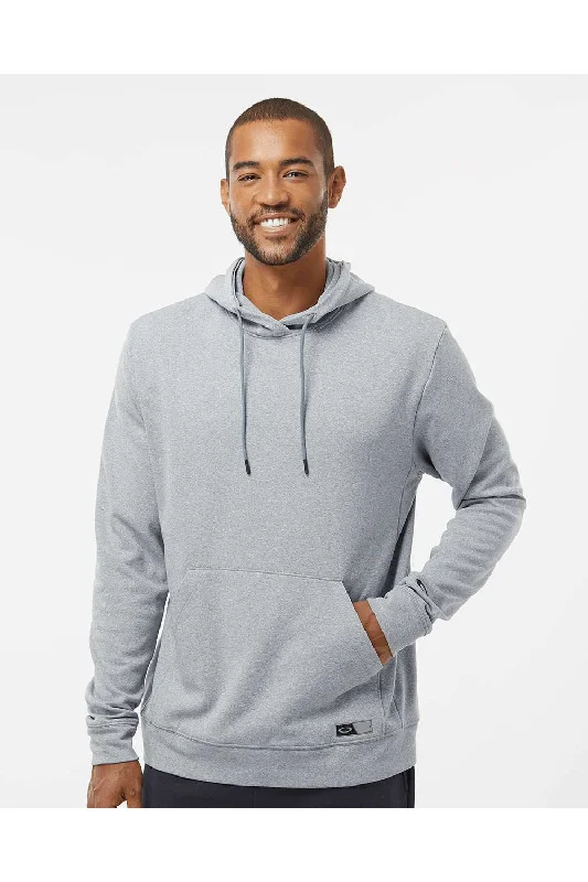 Men's pre-washed sports hoodie-Oakley Mens Team Issue Hydrolix Hooded Sweatshirt Hoodie w/ Pouch Pocket - Heather Granite Grey