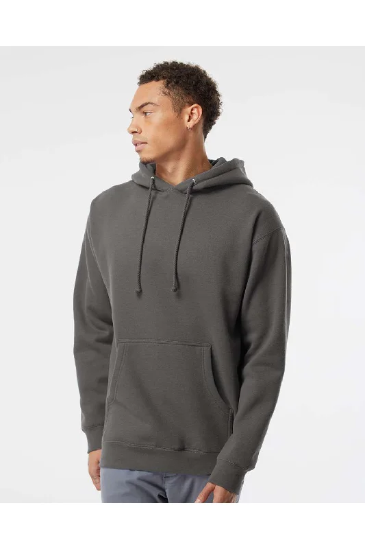 Men's organic active hoodie-Independent Trading Co. Mens Hooded Sweatshirt Hoodie w/ Pouch Pocket - Charcoal Grey