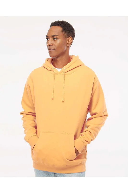 Men's weather-resistant running hoodie-Independent Trading Co. Mens Hooded Sweatshirt Hoodie w/ Pouch Pocket - Peach