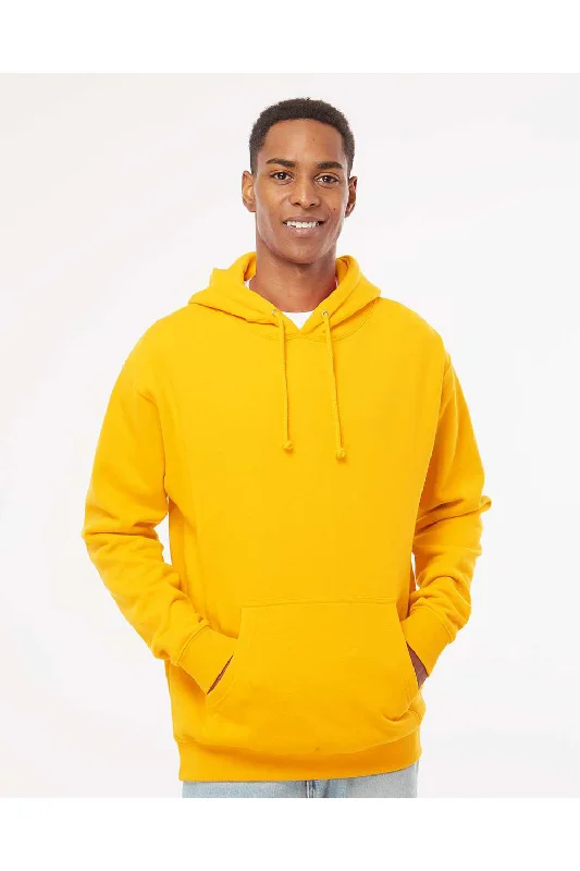 Men's fashion-forward gym hoodie-Independent Trading Co. Mens Hooded Sweatshirt Hoodie w/ Pouch Pocket - Gold