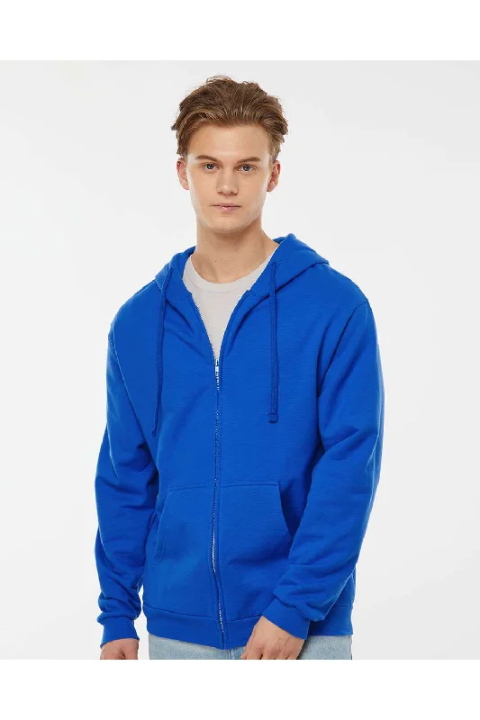 Men's breathable active hoodie-Tultex Mens Full Zip Hooded Sweatshirt Hoodie w/ Pockets - Royal Blue