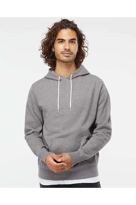 Men's versatile sports hoodie-Independent Trading Co. Mens Hooded Sweatshirt Hoodie w/ Pouch Pocket - Heather Gunmetal Grey