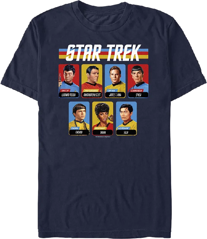 Men's organic cotton blend t-shirt-Retro Cast Table Star Trek T-Shirt