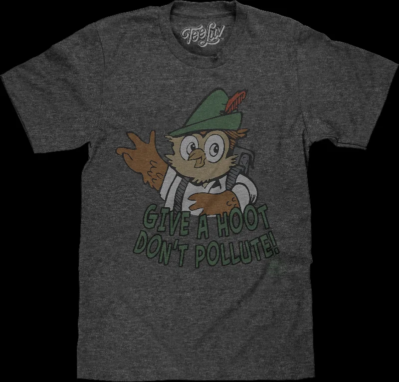 Men's durable outdoor t-shirt-Give A Hoot Don't Pollute Woodsy Owl T-Shirt