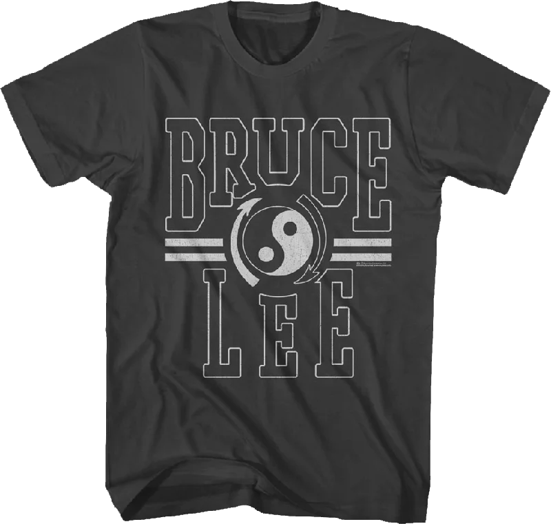 Men's summer wear t-shirt-Distressed Gung Fu Institute Logo Bruce Lee T-Shirt