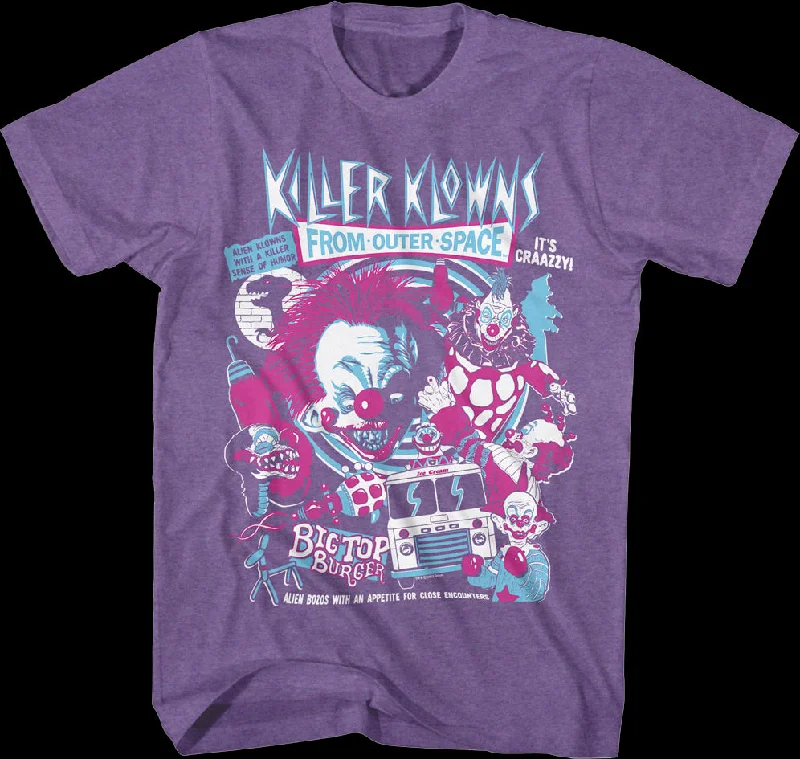 Men's casual athletic t-shirt-Crazy Collage Killer Klowns From Outer Space T-Shirt