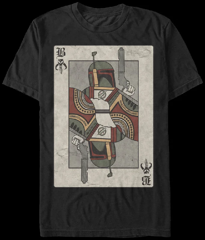 Men's summer wear t-shirt-Boba Fett Playing Card T-Shirt