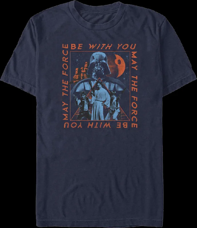 Men's ultra-breathable athletic t-shirt-Vintage May The Force Be With You Star Wars T-Shirt