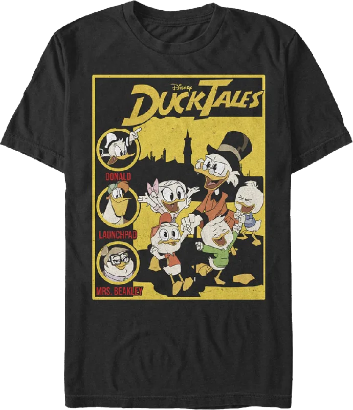 Men's eco-friendly recycled t-shirt-Main Cast And Supporting Characters DuckTales T-Shirt