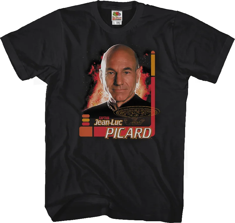 Men's premium cotton t-shirt-Jean-Luc Picard Star Trek The Next Generation T-Shirt