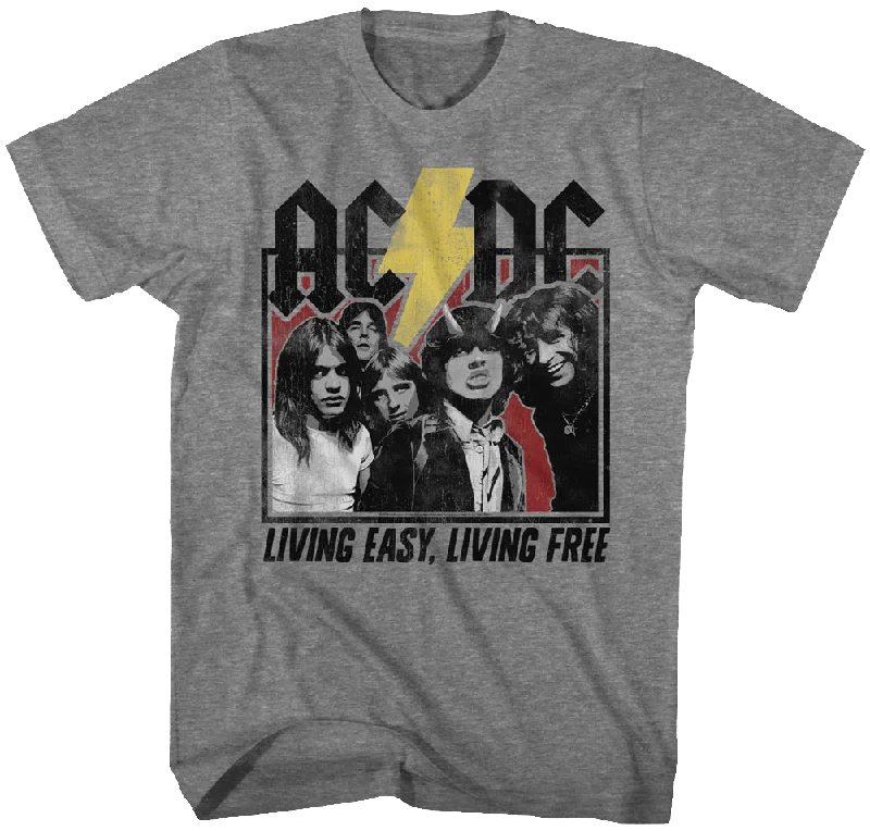 Men's eco-friendly recycled t-shirt-Living Easy Living Free ACDC T-Shirt