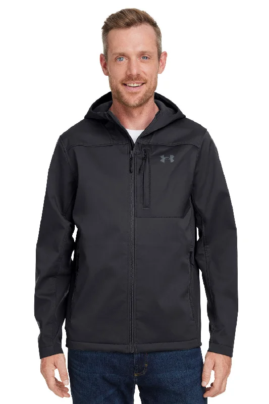 Men's summer performance jacket-Under Armour Mens CGI Shield 2.0 Windproof & Waterproof Full Zip Hooded Jacket - Black