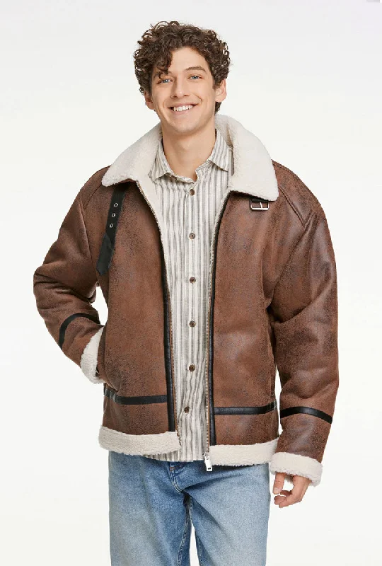 Men's adventure-ready parka-LINDBERGH FAUX SHEARLING JACKET