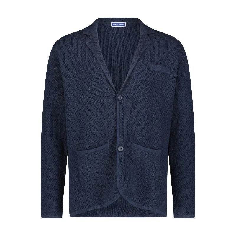 Men's drape cardigan-Jacquard Sweater Jacket