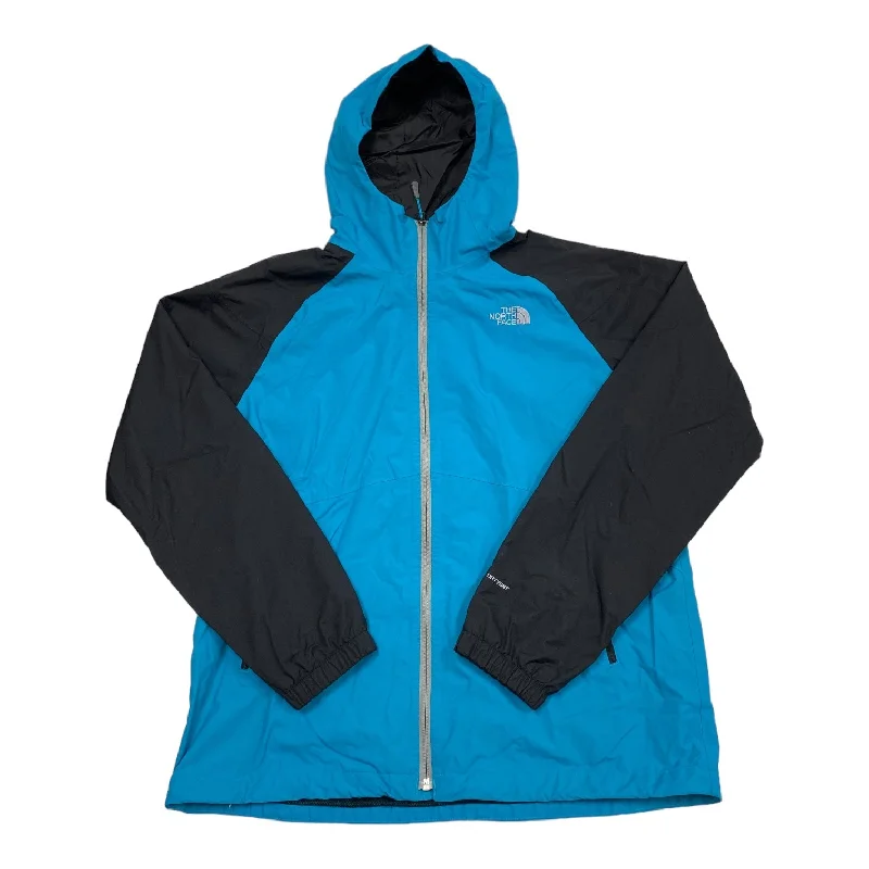 Men's comfortable hiking jacket-Jacket Windbreaker By The North Face In Black & Blue, Size: L