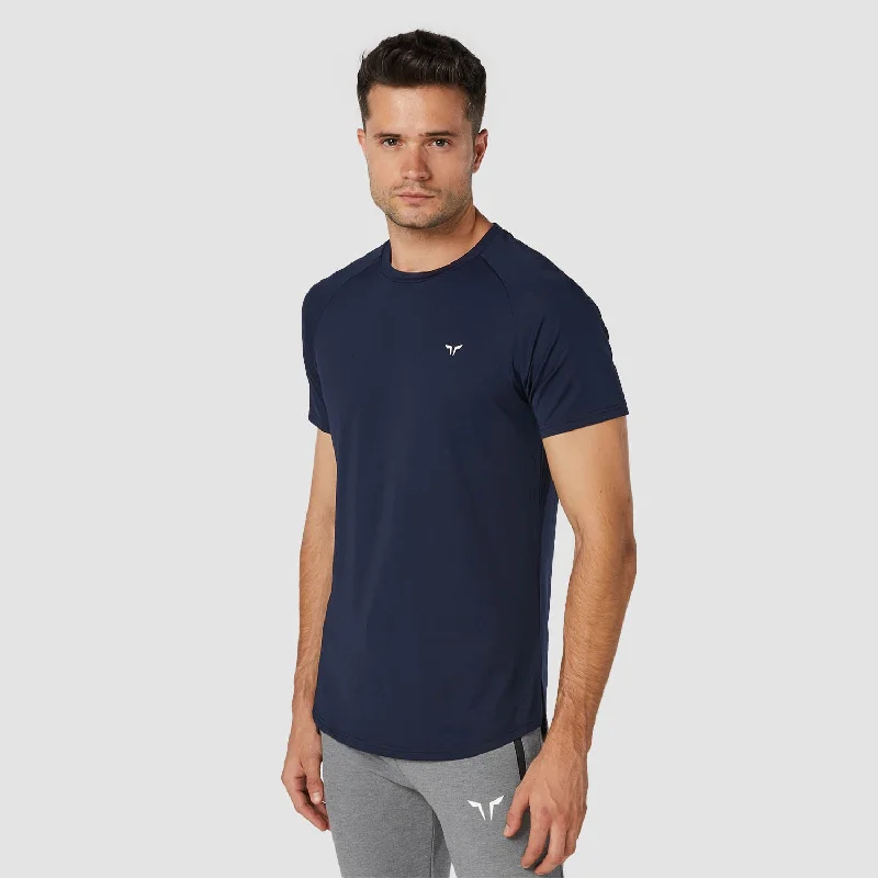 Men's premium cotton t-shirt-Core Mesh Tee - Navy