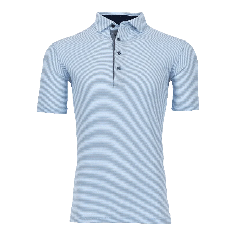 Men's performance office wear polo shirt-Saranac Polo (Wolf Blue)