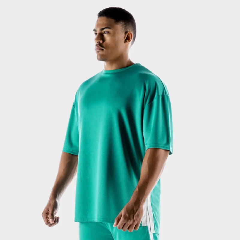 Men's comfortable wear t-shirt-Hybrid Oversize Tee - Ocean