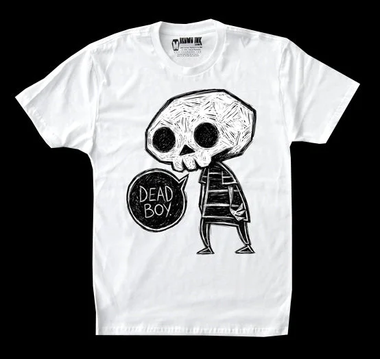 Men's versatile gym shirt-Dead Boy Men White Tshirt