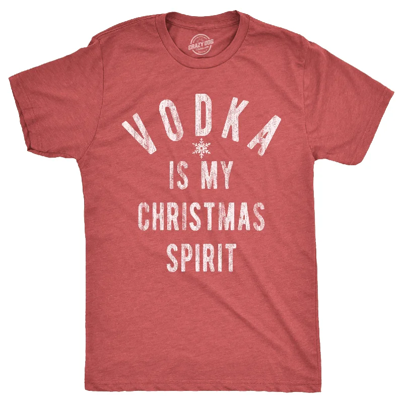 Men's breathable cotton t-shirt-Vodka Is My Christmas Spirit Men's T Shirt