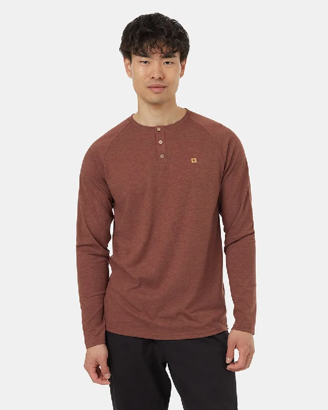 Men's sporty casual wear t-shirt-Baker Henley Longsleeve