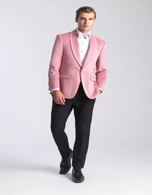 Men's eco-friendly casual jacket-Velvet Blazer - Mens Blazer - Dinner Jacket "Venice" Dusty Rose Velvet Dinner Jacket - Separates