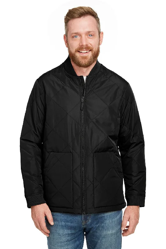 Men's adventure-ready fleece jacket-Harriton Mens Dockside Water Resistant Insulated Full Zip Jacket - Black