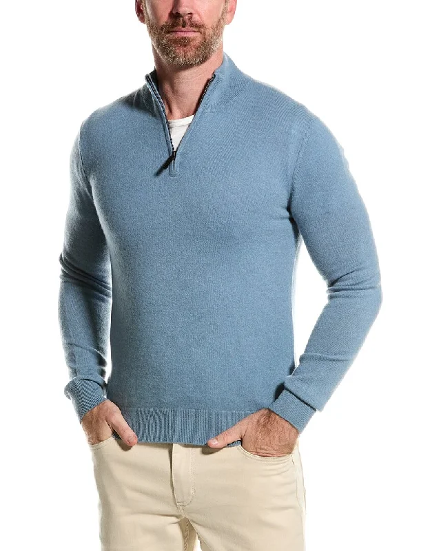 Men's angora sweater-Alashan Cashmere 1/4-Zip Mock Sweater