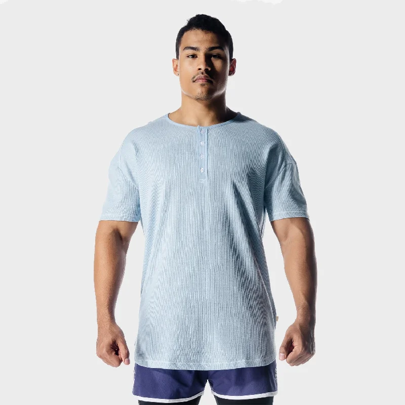 Men's modern fit t-shirt-Golden Era Waffle Top - Bluebell