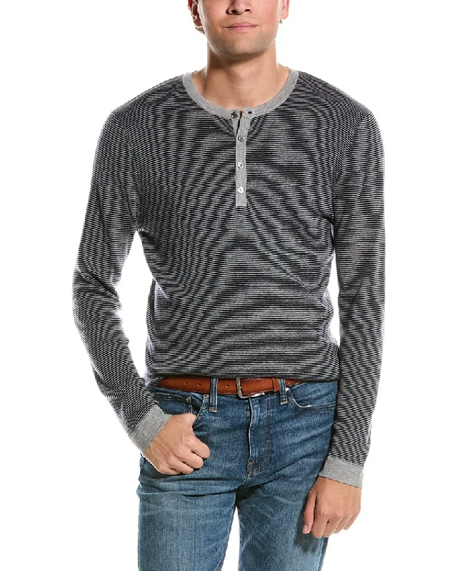 Men's heavyweight sweatshirt-Kier + J Wool & Cashmere-Blend Henley