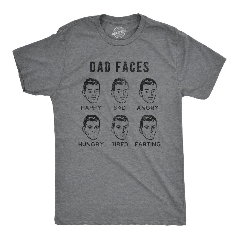 Men's versatile athletic t-shirt-Dad Faces Men's T Shirt