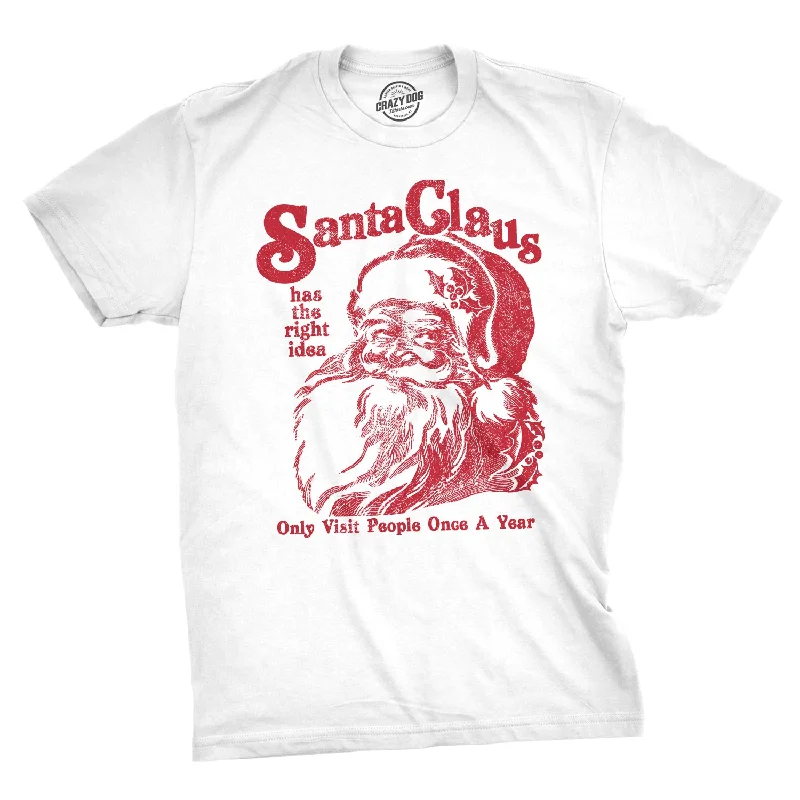 Men's lightweight athletic t-shirt-Santa Claus Has The Right Idea Men's T Shirt