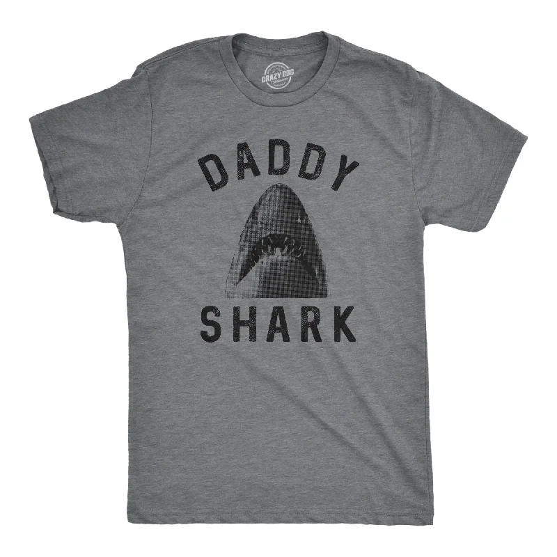 Men's comfortable wear t-shirt-Daddy Shark Face Men's T Shirt