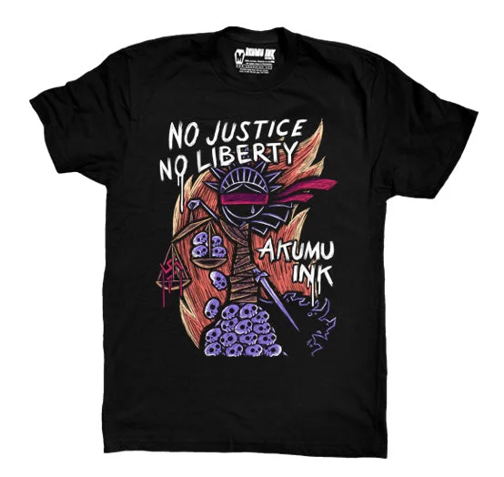 Men's casual gym shirt-NO Justice NO Liberty Men Tshirt