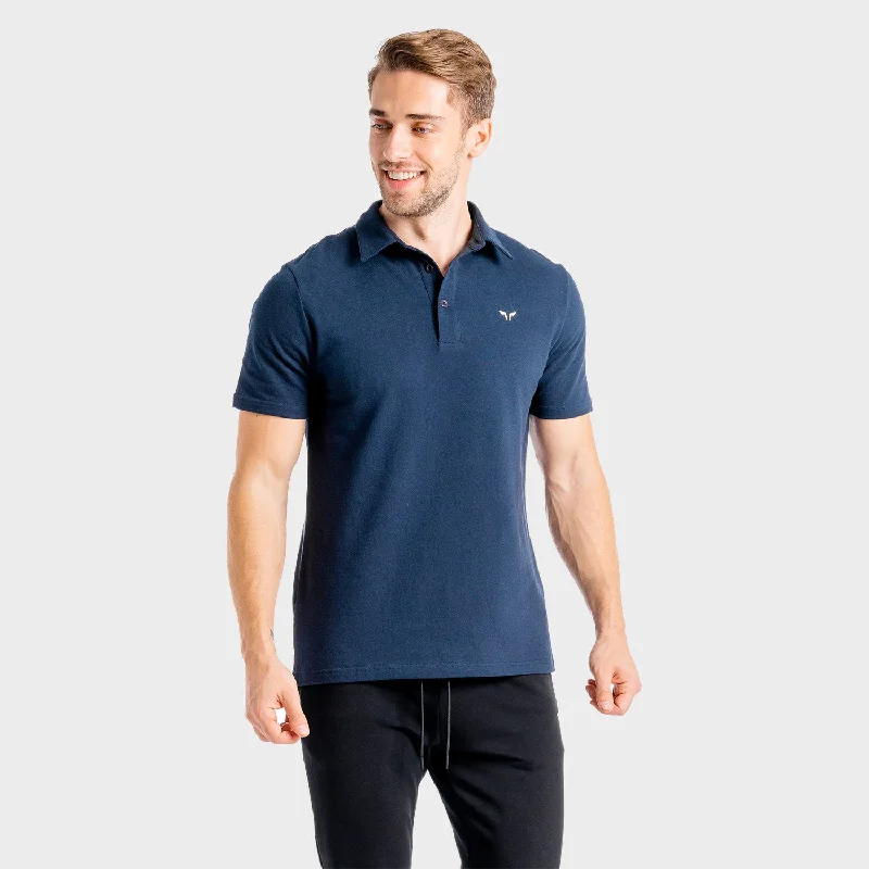 Men's antibacterial fabric t-shirt-Core Polo - Navy