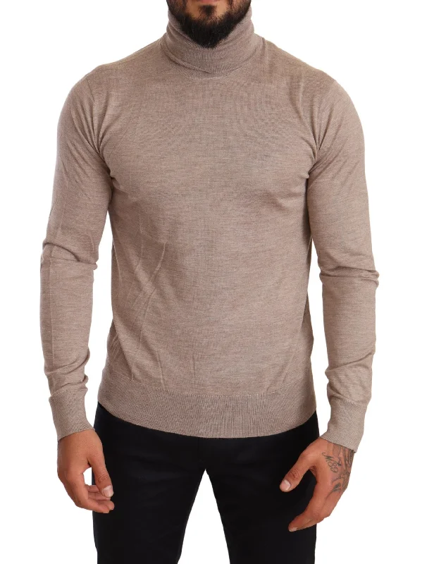 Men's retro sweater-Dolce & Gabbana Turtleneck Cashmere-Silk Blend Men's Sweater