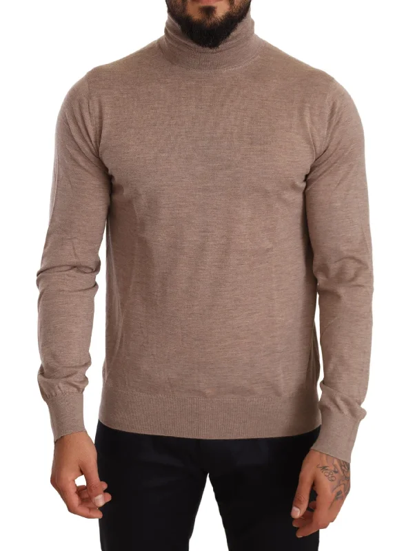 Men's moisture-wicking sweater-Dolce & Gabbana Elegant Cashmere Turtleneck Men's Sweater