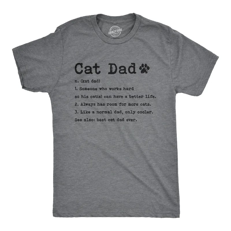 Men's sustainable jersey t-shirt-Cat Dad Definition Men's T Shirt