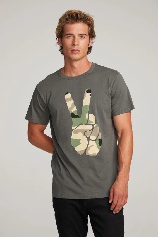 Men's relaxed fit athletic t-shirt-Camo Peace Mens Tee