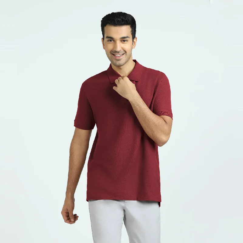 Men's fashionable casual wear polo shirt-Element Combed Cotton Polo T-shirts Bold Burgundy