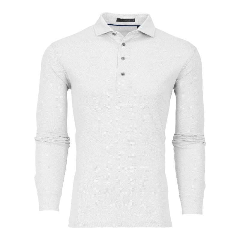 Men's lightweight office wear polo shirt-Omaha Long Sleeve Polo (Arctic)