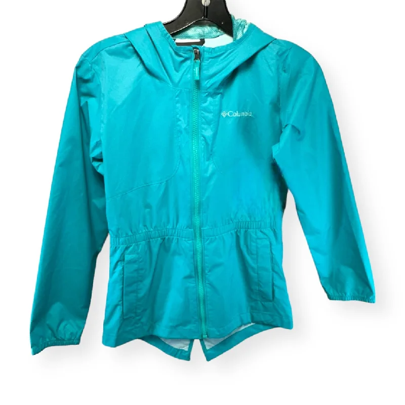 Men's sporty windbreaker-Teal Jacket Windbreaker Columbia, Size M